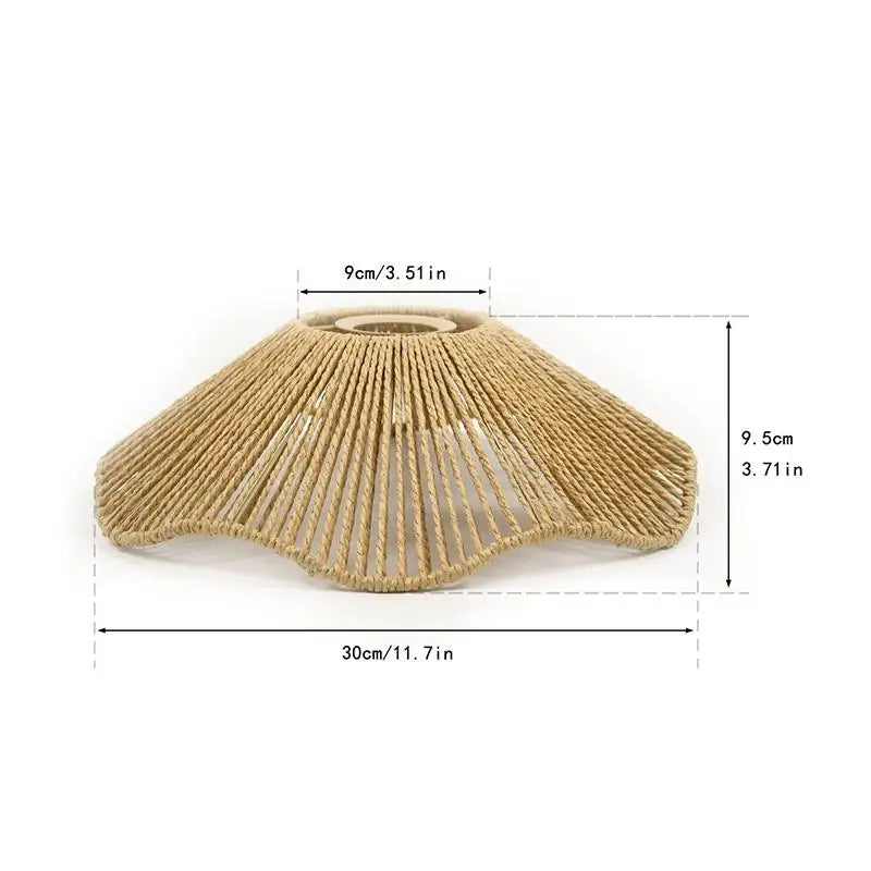● Handwoven Rope Lampshade Chandelier Covers Shades Ornament Decorative Living Room Kitchen Ceiling Woven Lamp Shade