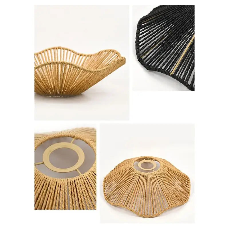 ● Handwoven Rope Lampshade Chandelier Covers Shades Ornament Decorative Living Room Kitchen Ceiling Woven Lamp Shade