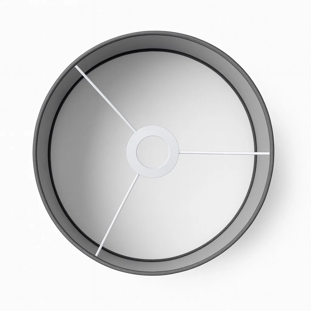 Abat-jour cylindrique en lin naturel - Gris