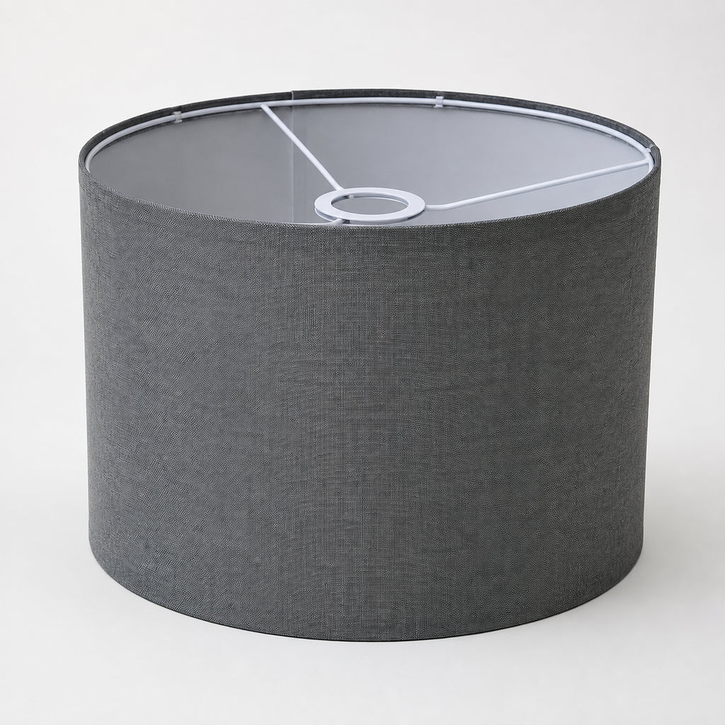 Abat-jour cylindrique en lin naturel - Gris
