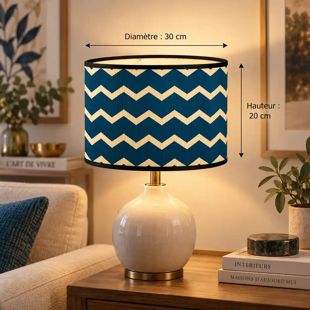 Abat-jour tambour bambou bleu - Azura