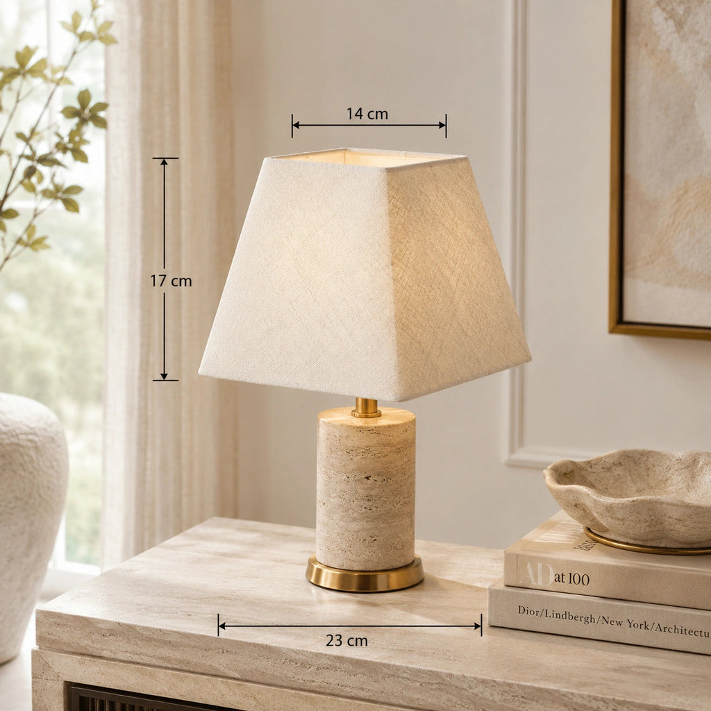 Abat-jour pyramide en lin beige Univers abat jour