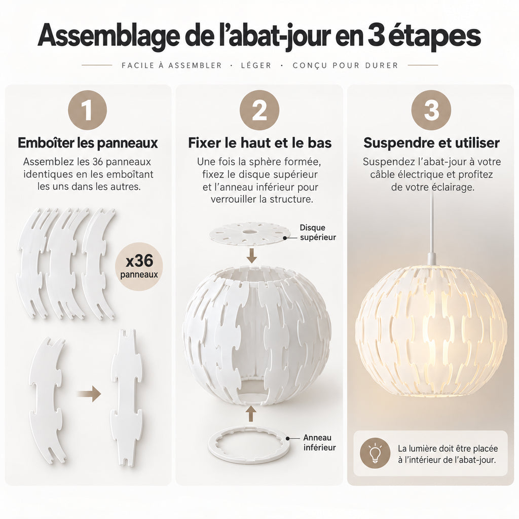 Abat-jour suspension design - Alvéa