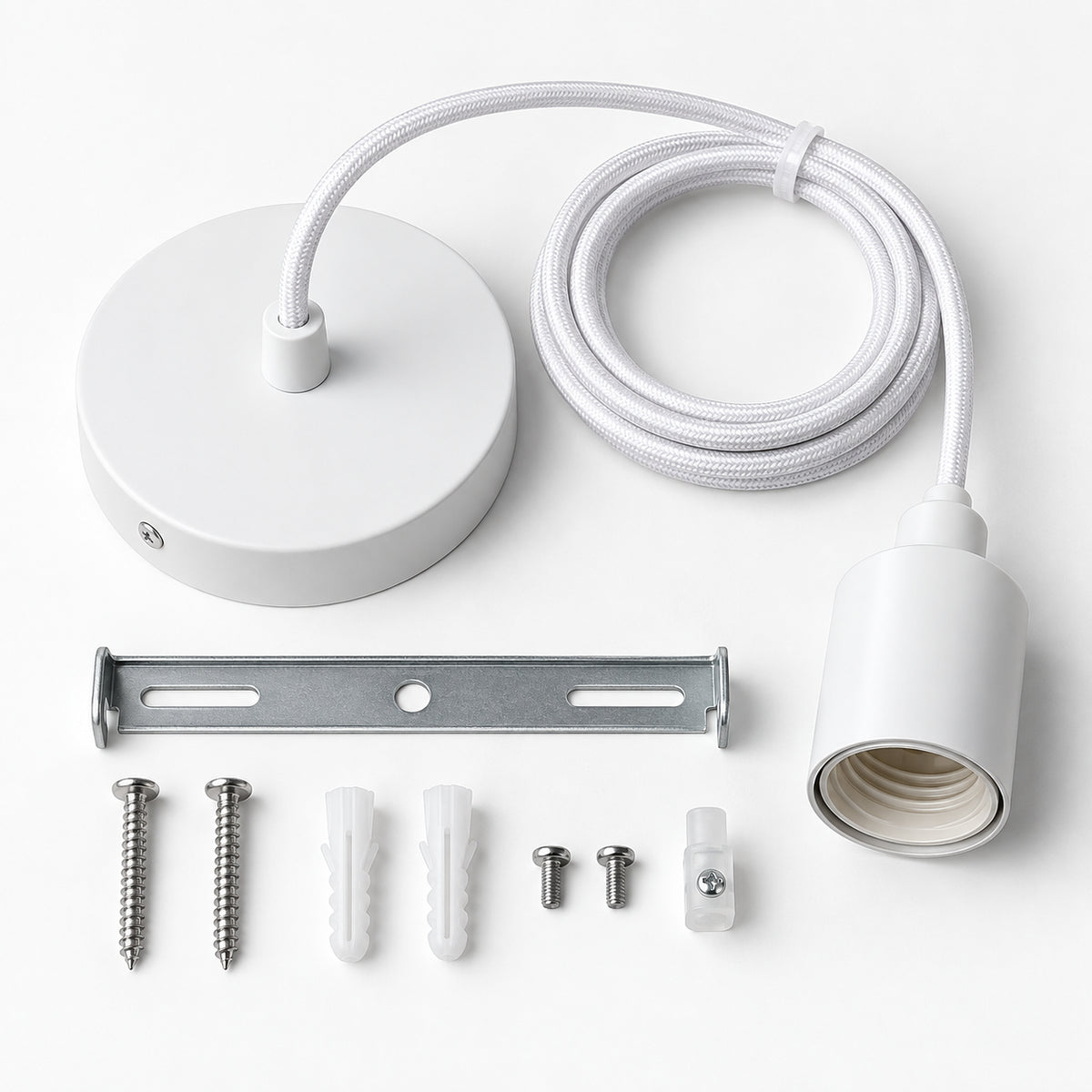 Kit Suspension plafonnier avec rosace et câble réglable - douille E27