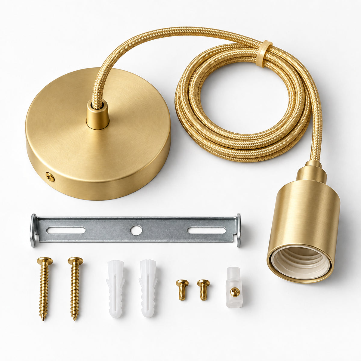 Kit Suspension plafonnier avec rosace et câble réglable - douille E27
