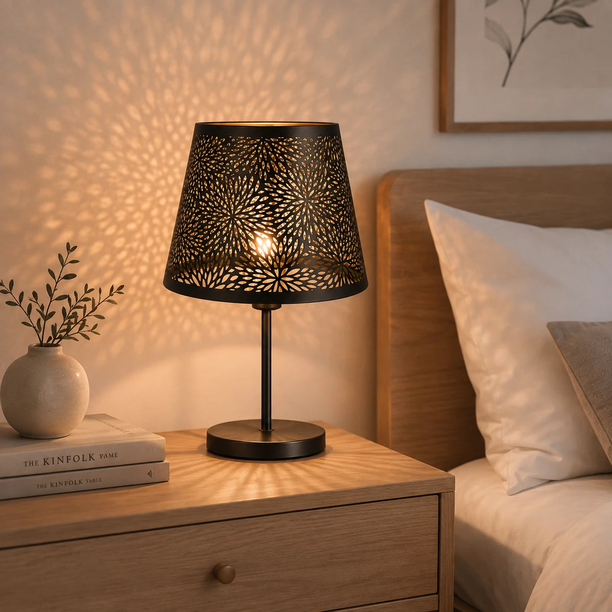 Abat-jour lampe de chevet conique métal - Ombre Dorée