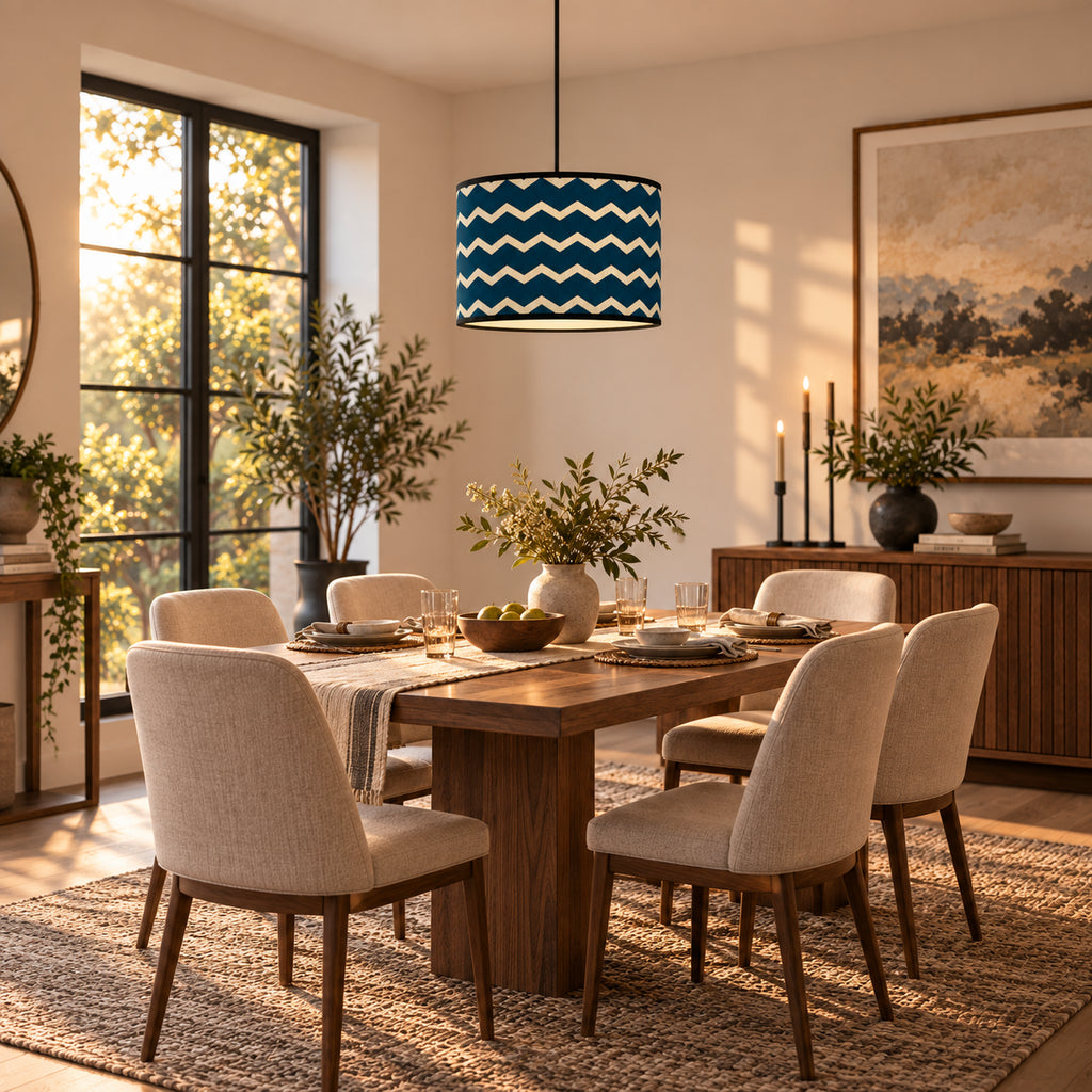 Abat-jour tambour bambou bleu - Azura