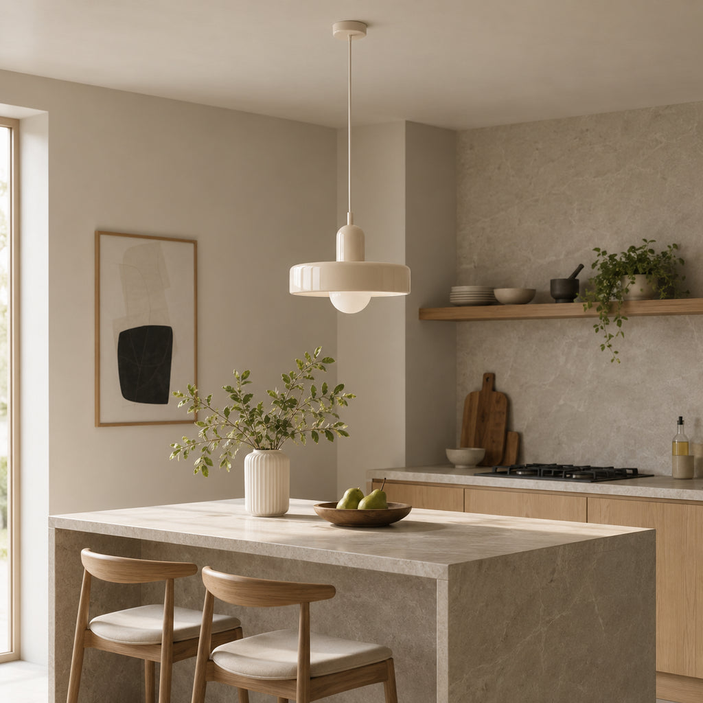 Abat-jour suspension en verre - Opaline