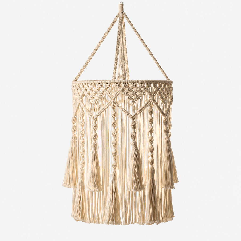 Abat-jour suspension macramé en coton - Bali