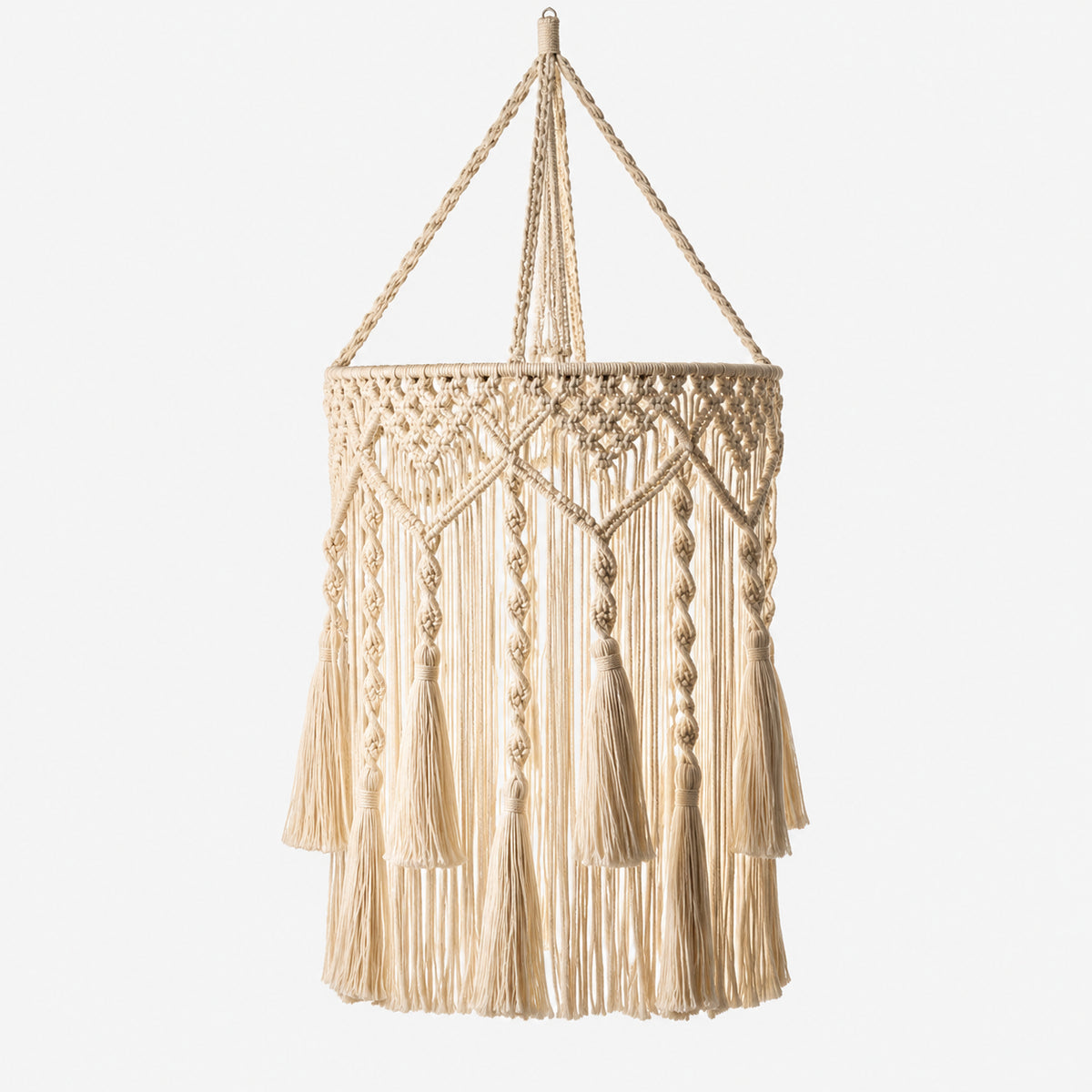 Abat-jour suspension macramé en coton - Bali