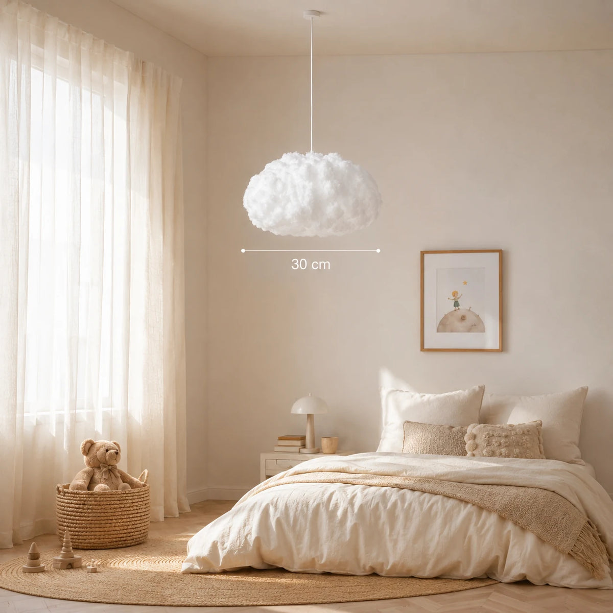 Abat-jour en suspension coton blanc - Nuage Flottant