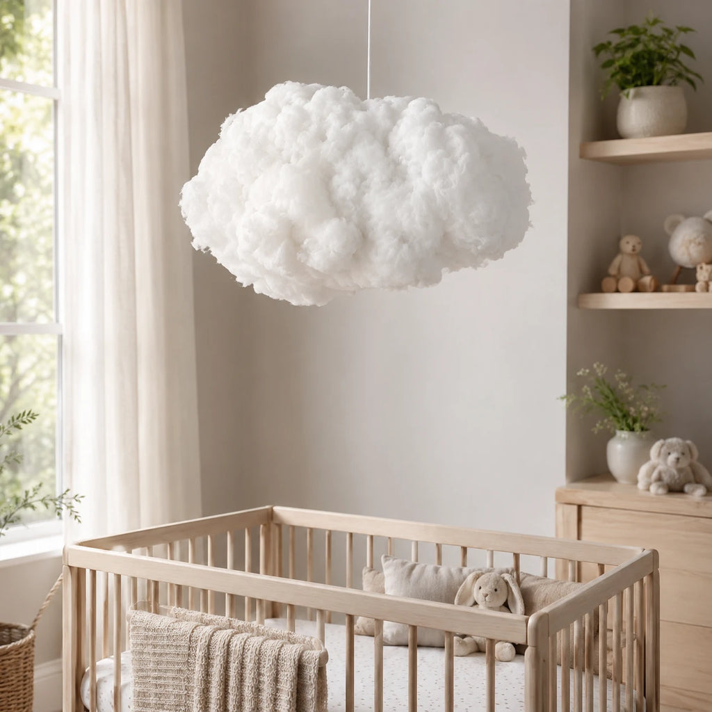 Abat-jour en suspension coton blanc - Nuage Flottant