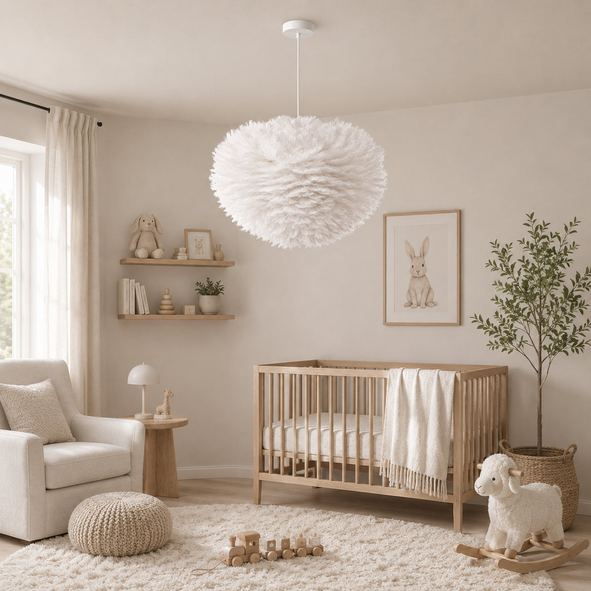 Abat-jour suspension en plume - Cocon de Plumes
