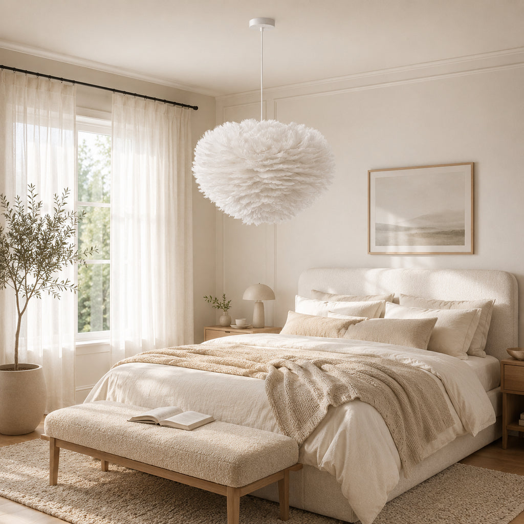 Abat-jour suspension en plume - Cocon de Plumes