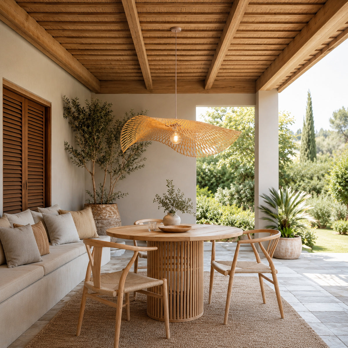 Abat-jour suspension rotin - Palma