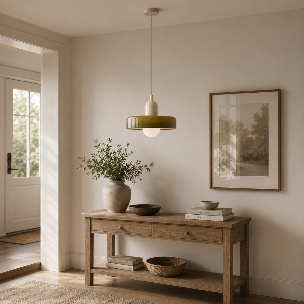 Abat-jour suspension en verre - Opaline